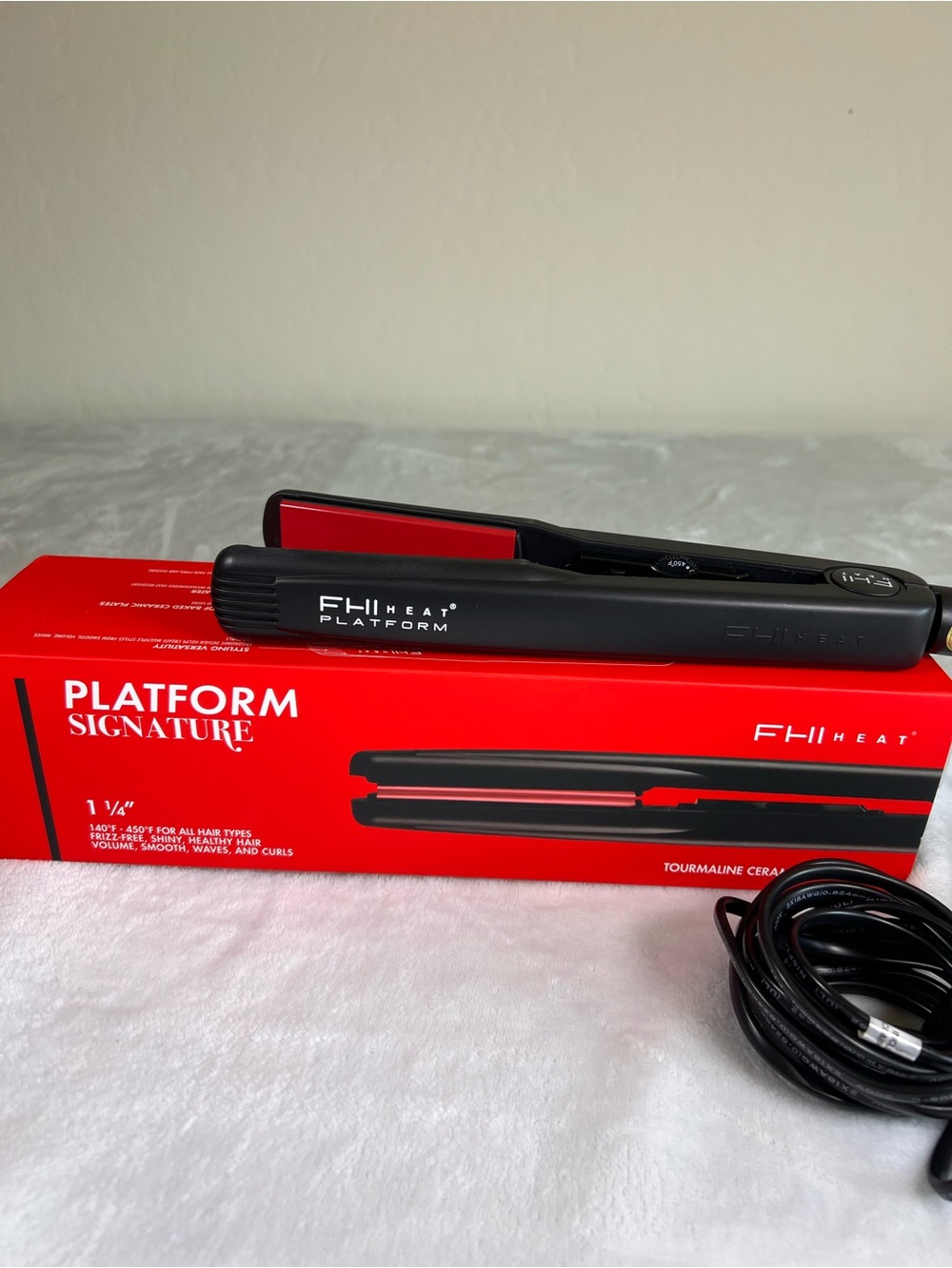 FHI Heat Platform Signature 1¼" Black Flat Iron - Red Plates